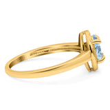 Oval Natural Stone Halo Wedding Ring