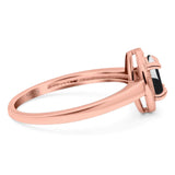 Oval Natural Stone Halo Wedding Ring