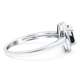 Oval Natural Stone Halo Wedding Ring