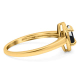 Oval Natural Stone Halo Wedding Ring