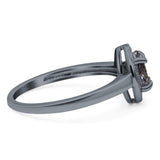 Oval Natural Stone Halo Wedding Ring
