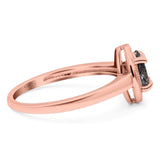 Oval Natural Stone Halo Wedding Ring