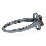 Oval Natural Stone Halo Wedding Ring