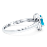Oval Natural Stone Halo Wedding Ring