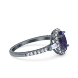 Vintage Style Oval Natural Stone Art Deco Ring