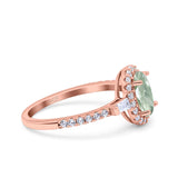 Vintage Style Oval Natural Stone Art Deco Ring