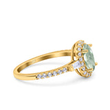 Vintage Style Oval Natural Stone Art Deco Ring