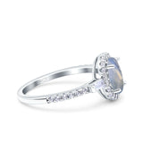 Vintage Style Oval Natural Stone Art Deco Ring