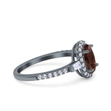 Vintage Style Oval Natural Stone Art Deco Ring