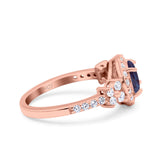 Vintage Style Round Natural Stone Floral Ring