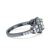 Vintage Style Round Natural Stone Floral Ring