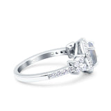 Vintage Style Round Natural Stone Floral Ring