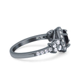 Vintage Style Round Natural Stone Floral Ring