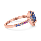 Teardrop Pear Natural Stone Halo Ring