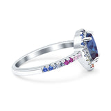 Teardrop Pear Natural Stone Halo Ring