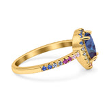 Teardrop Pear Natural Stone Halo Ring