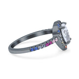 Teardrop Pear Natural Stone Halo Ring