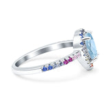 Teardrop Pear Natural Stone Halo Ring