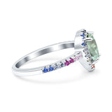 Teardrop Pear Natural Stone Halo Ring