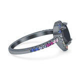 Teardrop Pear Natural Stone Halo Ring