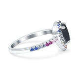 Teardrop Pear Natural Stone Halo Ring