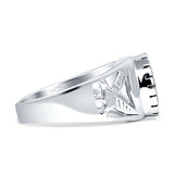 Oval 11mm Celtic Ring Blue Sapphire CZ Solitaire 925 Sterling Silver