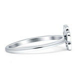 Dog Cat Puppy 8mm Cluster Cubic Zirconia Paw Print Ring 925 Sterling Silver