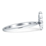 Butterfly Filigree Ring Cubic Zirconia 8mm Statement 925 Sterling Silver