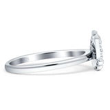 Heart Shaped Cluster Butterfly Ring 8.5mm Cubic Zirconia 925 Sterling Silver