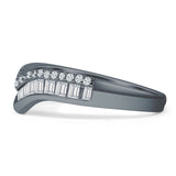 Curved Contour Chevron Ring