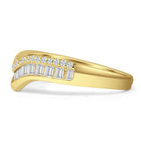 Curved Contour Chevron Ring