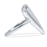 Heart 20.4mm Halo Cubic Zirconia Promise Ring 925 Sterling Silver