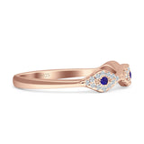 Half Eternity 4mm Cluster Round Cubic Zirconia Bands 925 Sterling Silver