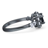 Vintage Style Round Natural Stone Flower Ring