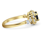 Vintage Style Round Natural Stone Flower Ring