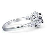 Vintage Style Round Natural Stone Flower Ring
