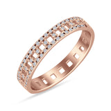 Round CZ Filigree Band