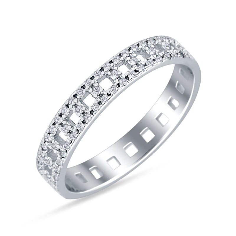 Round CZ Filigree Band