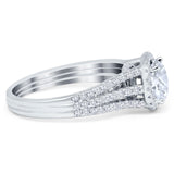 Art Deco Round Natural Stone Stackable Ring