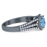 Art Deco Round Natural Stone Stackable Ring