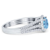 Art Deco Round Natural Stone Stackable Ring