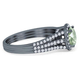 Art Deco Round Natural Stone Stackable Ring