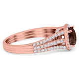 Art Deco Round Natural Stone Stackable Ring