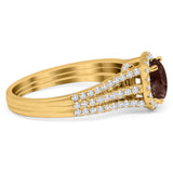 Art Deco Round Natural Stone Stackable Ring