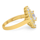 Floral Art Deco Halo Ring