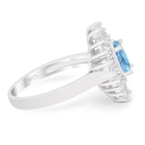 Floral Art Deco Halo Ring