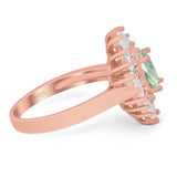 Floral Art Deco Halo Ring