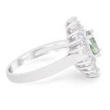 Floral Art Deco Halo Ring