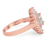 Floral Art Deco Halo Ring