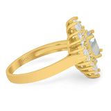 Floral Art Deco Halo Ring